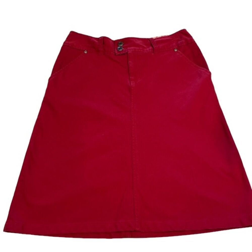 Crazy Horse Women's Mid‎ Length Skirt w/ Pockets Deep Red Size 6